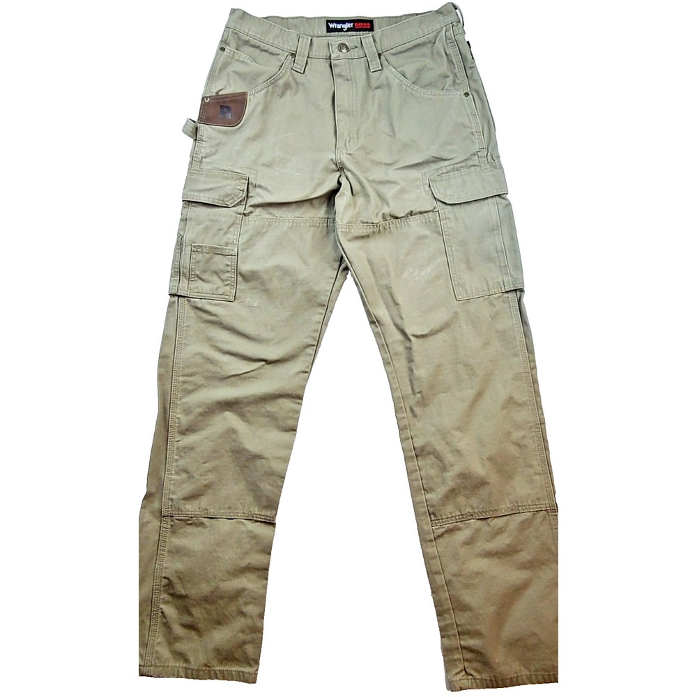 Wrangler Riggs Workwear Mens Ripstop Cargo Pants Light Brown 34x34 3W060BR